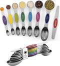 ChefAide Set of 8 Magnetic Measuring Spoons, Stainless Steel, Dual Sided by ChefAide
