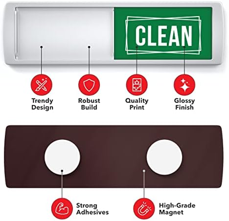 ASSURED SIGNS Dishwasher Magnet Clean Dirty Sign 7 x 2 Inch, Premium Build - Image 3