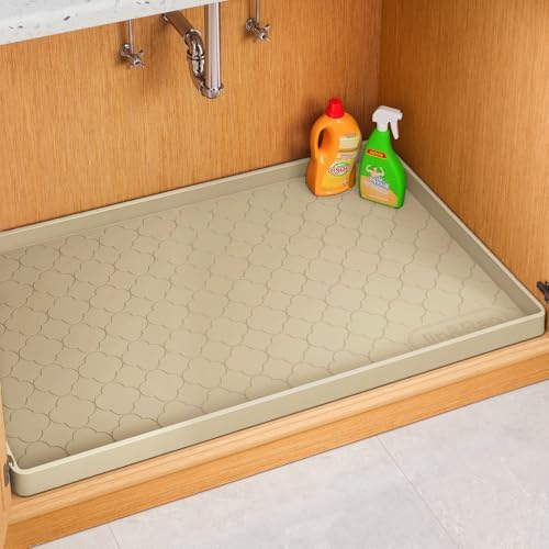 Jin&Bao Under Sink Mat 28" x 22" Waterproof Silicone Cabinet Kitchen Liner by Jin%26Bao