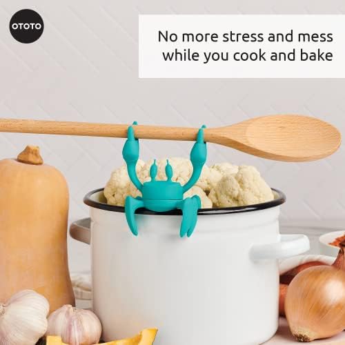 OTOTO Aqua the Crab Silicone Utensil Rest - Silicone Spoon Rest for Stove Top - BPA-Free, Heat-Resistant Kitchen and Grill Utensil Holder - Non-Slip Spoon Holder Stove Organizer and Steam Releaser - Image 3