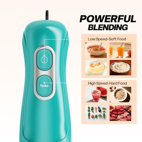 Turelar Immersion Blender Corded 400W, 2 Speed, Emulsifier, Blend, BPA-Free - Image 2