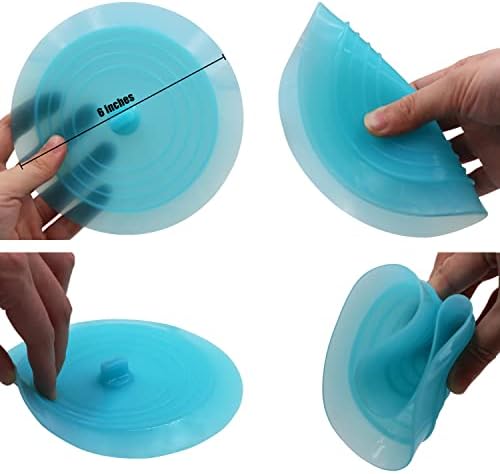 V-TOP Tub Stopper 2 Pack, 6 inches Large Silicone Drain Plug Hair Stopper Flat Suction Cover for Kitchen Bathroom and Laundry (Blue Transparent) - Image 6