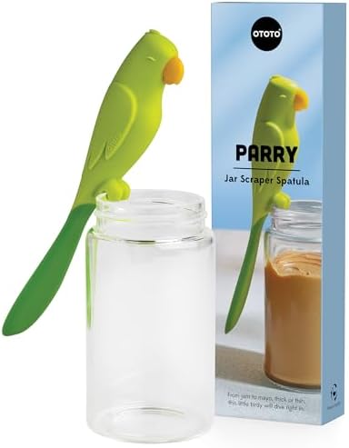 OTOTO Jar Scraper Spatula - Silicone Scraper, Cute Kitchen Accessories, Unique Fun Cooking Kitchen Gadgets for Foodies - BPA-free & 100% Food Safe (Parry) by OTOTO