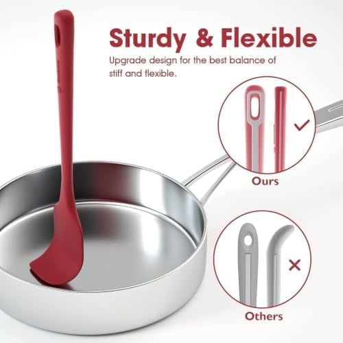 ChefAide 4 Pieces Silicone Spatulas Set, Heat Resistant Rubber Spatula - Image 3