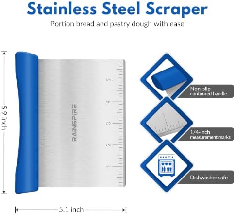 Multi-Purpose Stainless Steel Bench Scraper Dough Blender & Pastry Cutter - Image 2