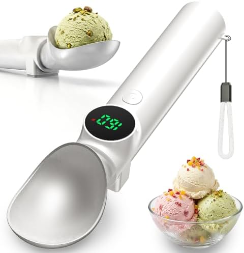 Heated Ice Cream Scoop Rechargeable, Electric Scooper with Drip-Proof Stand by Unknown