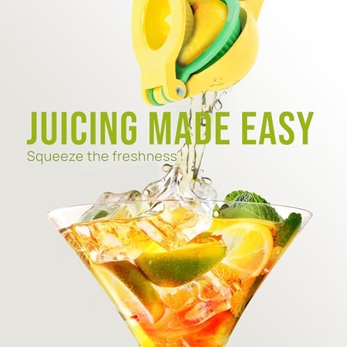Zulay Metal 2-In-1 Lemon Squeezer Manual - Sturdy, Max Extraction Hand Juicer Lemon Squeezer Gets Every Last Drop - Easy to Clean & Use Citrus Juicer-Yellow/Green - Image 3
