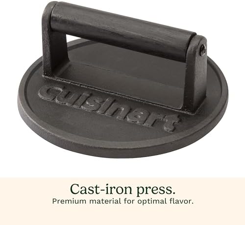Cuisinart Smash Burger Press, Cast Iron, 6.5" Round Burger Smasher - Image 3