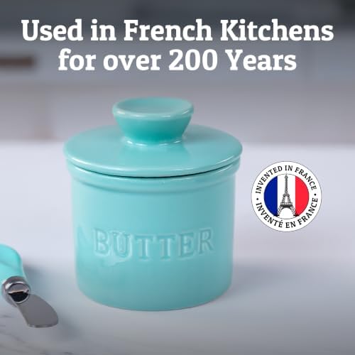 Priority Chef Large Butter Crock with Lid with Water Line, Ceramic French Butter Dish to Leave On Counter, Cool Green - Image 6