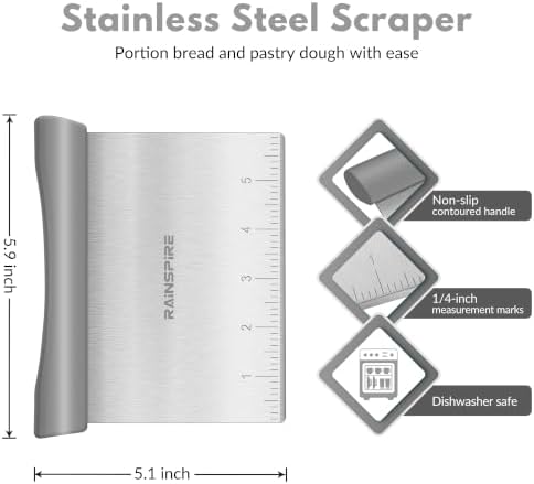 Multi-Purpose Stainless Steel Bench Scraper Dough Blender & Pastry Cutter - Image 2
