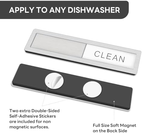 KitchenTour Dishwasher Magnet Clean Dirty Sign, Premium Stainless Steel - Image 5