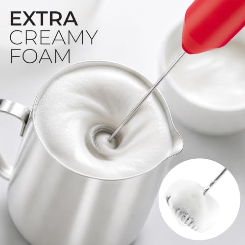 Zulay Kitchen Powerful Milk Frother AA Batteries Included – Ultra Fast Handheld Drink Mixer with Stainless Steel Whisk Stirrer for Coffee, Protein, Matcha & More, Frother Wand Electric Frothmate - Image 2