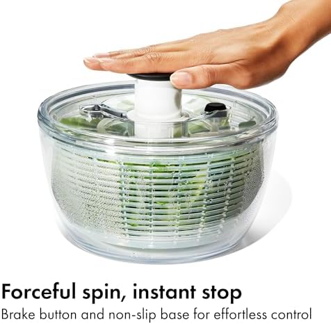 OXO Good Grips Small Salad & Herb Spinner, Vegetable Washer with Strainer - Image 5