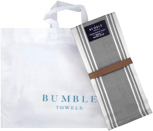 Premium Kitchen Towels 6 Pack 100% Cotton 20"x28" Dish Towels - Grey Wide - Image 5