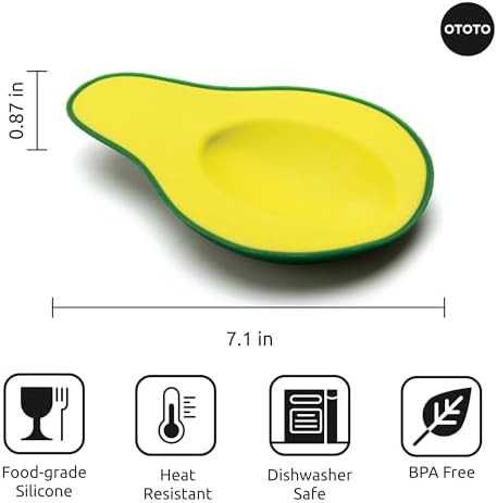 OTOTO Avocado Spoon Rest for Stove Top - Silicone Spoon Rest for Kitchen Counter, for Ladles, Tongs, Spatula Funny Cool Cute Kitchen Gifts Gadgets Accessories - Image 5
