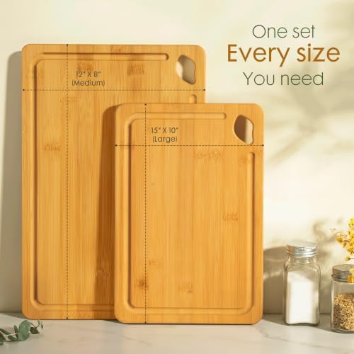 Astercook Nature Bamboo Cutting Boards for Kitchen - Image 6