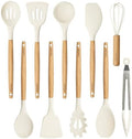 CAROTE 10-Piece Kitchen Utensils Set with Wood Cool-Touch Handles, Cream by CAROTE