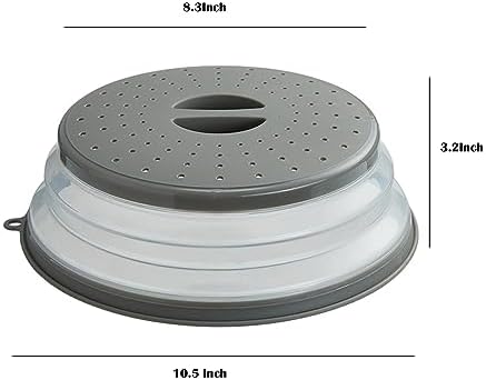 Microwave Splatter Cover Vented for Food, Splatter Guard & Colander Kitchen Gadget for Fruit Vegetables Microwave Plate Cover with Hook Hole,Dishwasher-Safe,BPA-Free Silicone & Plastic (1 Pack) - Image 6