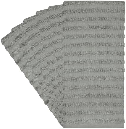 Premium Kitchen Towels 6 Pack 100% Cotton, 20"x28" - Grey Solid - Image 4