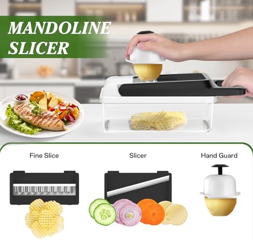 HomeHacks Veggie Chopper Vegetable Cutter, 15 in 1 Kitchen Gadget, White - Image 4