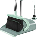 Ivandar Broom and Dustpan Set for Home, Dust pan with Long Handle, Broom with Dustpan Combo Set, for Home Kitchen Room Office Lobby Floor Use Upright Stand Up Sweeping (Gray&Green) by BroomdustpanwithComboSet
