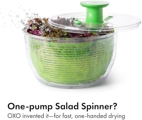 OXO Good Grips 6.22 Qt Salad Spinner, Vegetable Washer & Strainer - Green - Image 2