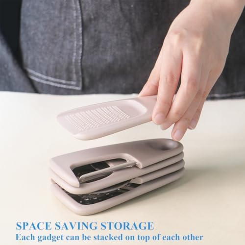 2 Pack Kitchen Gadgets Set 11 Pieces, Space Saving Cooking Tools Kitchen Accessories-Garlic Grinder, Cheese Grater, Vegetable Peeler, Pizza Cutter, Herb Stripper, Bottle Opener, Gadgets Gift Set - Image 3
