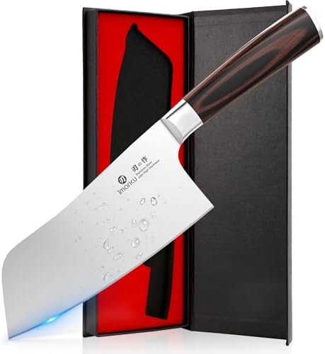 imarku 7 Inch Meat Cleaver, SUS440A Japanese Steel, Ergonomic Handle by imarku