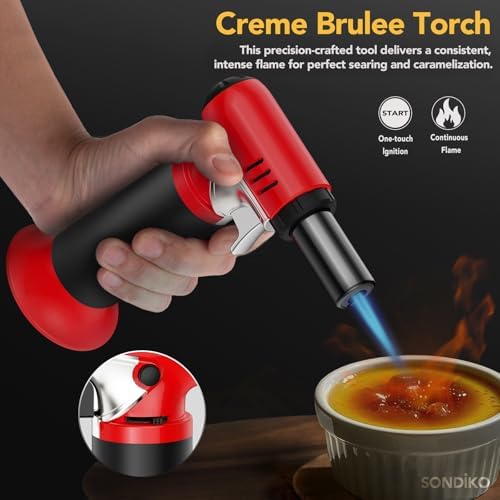 Sondiko Butane Torch, Refillable Soldering Torch with Visible Fuel Window - Image 4