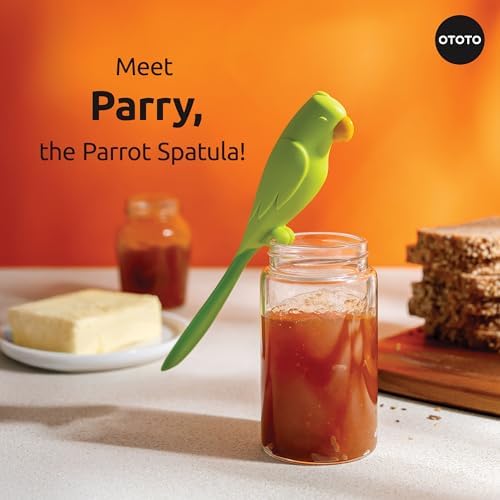 OTOTO Jar Scraper Spatula - Silicone Scraper, Cute Kitchen Accessories, Unique Fun Cooking Kitchen Gadgets for Foodies - BPA-free & 100% Food Safe (Parry) - Image 2