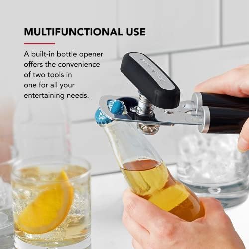 KitchenAid Classic Multifunction Can Opener and Bottle Opener Easy to Use, Razor Sharp Stainless Steel Cutting Wheel, Soft Ergonomic Handles, Black, Pack of 12 - Image 5