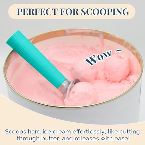 Heated Ice Cream Scoop Rechargeable, Electric Warming Ice Cream Scooper with LED Display, Heats to 158°F for Hard Ice Cream, Easy for Seniors & Kids, IP67 Waterproof (Retro Mint, 2oz) - Image 5