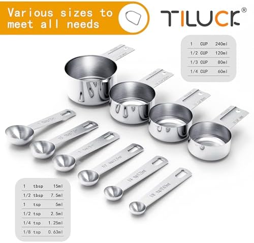 TILUCK Stainless Steel Measuring Cups & Spoons Set, Cups and Spoons - Image 2
