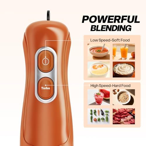 Turelar Immersion Blender Corded 400W, 2 Speed, Emulsifier, Blend, BPA-Free - Image 2