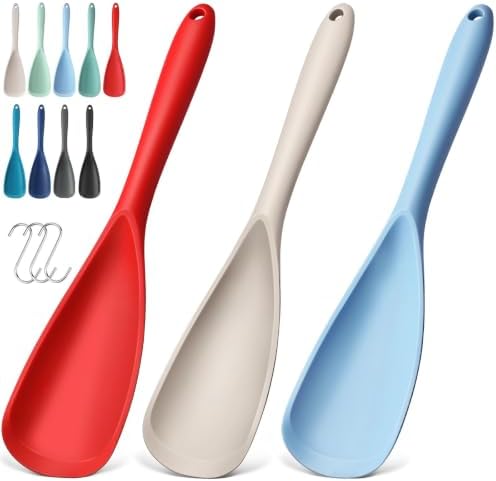 3 PACK Silicone Cooking Spatula & Spoon for Nonstick Cookware, BPA-Free by VITEVER