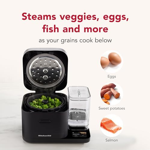 KitchenAid 8 Cup Grain and Rice Cooker, Integrated Scale, Black Matte - Image 4