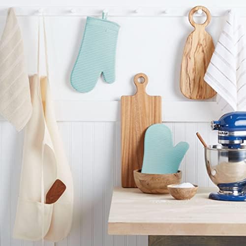 KITCHENAID Ribbed Soft Silicone Oven Mitt 2-Pack Set, 7.5"x13", Mineral Water - Image 2