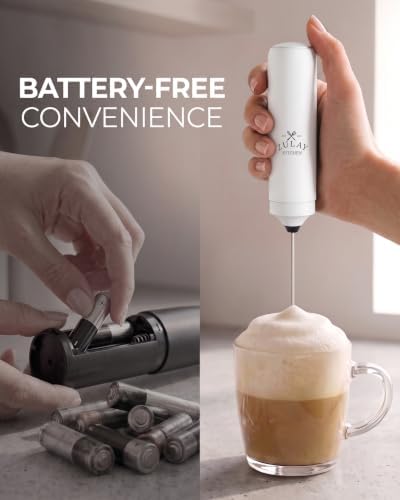 Zulay Kitchen Rechargeable Milk Frother Handheld - Triple Coil Whisk, Electric Coffee Frother, Portable Hand Frother Wand, Drink Mixer for Matcha, Lattes & Cappuccinos, Kitchen Gifts - White - Image 3