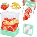 Strawberry Slicer Cup, Fruit Cutter – Quick-Slice, Meal Prep, Mint Green by GENGCANG