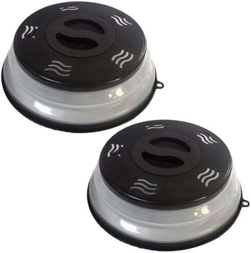 Microwave Splatter Cover Vented for Food, Splatter Guard & Colander Kitchen Gadget for Fruit Vegetables Microwave Plate Cover with Hook Hole,Dishwasher-Safe,BPA-Free Silicone & Plastic (2PACK) by XGHJ