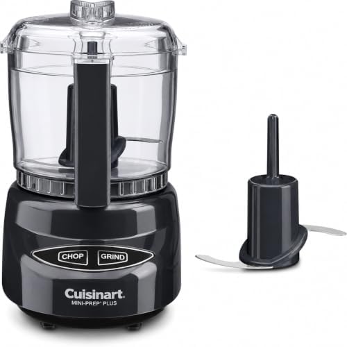 Cuisinart Mini-Prep Plus Food Processor, 24-Ounce Mini Food Processor to Chop Herbs, Vegetables, and Hard Cheese, 24-Ounce Work Bowl, Reversible Stainless Steel Blade, DLC-2AMGSLT, Dark Grey by Cuisinart