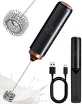 Zulay Kitchen Rechargeable Milk Frother Handheld - Triple Coil Whisk, Electric Coffee Frother, Portable Hand Frother Wand, Drink Mixer for Matcha, Lattes & Cappuccinos, Kitchen Gifts - Black Copper by ZulayKitchen