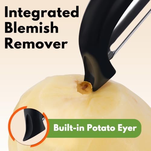 Swivel Vegetable Peeler Soft Comfort Handle Sturdy Long-Lasting 2Pcs Black - Image 5