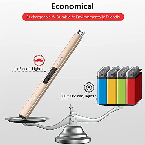 MEIRUBY Electric Candle Lighter, Christmas Stocking Stuffers Gifts for Women Mom Men Wife Sister, USB Arc Rechargeable Windproof Long Lighter for Candle BBQ Housewarming Birthday Gifts Idals - Image 5