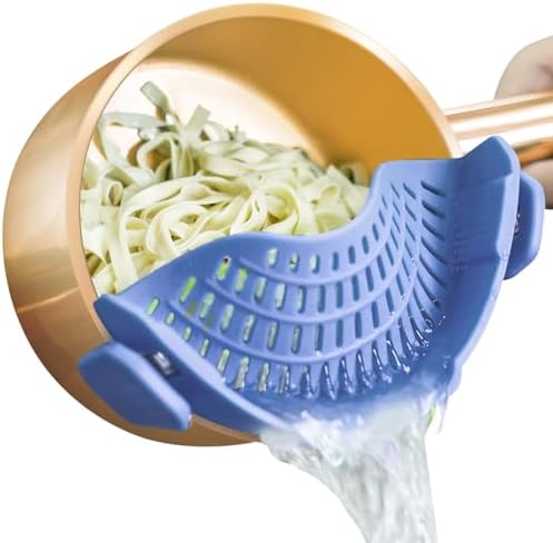 AUOON Clip On Pot Strainer Silicone, Standard 8.86 x 3.55in, Blue Velvet by AUOON