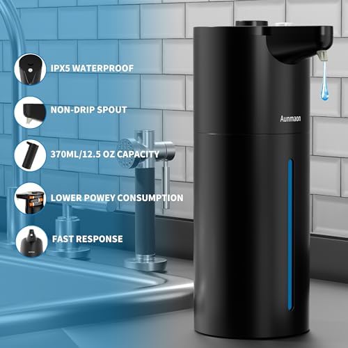 Automatic Soap Dispenser Touchless,15-Level,Kitchen Bathroom Black - Image 4