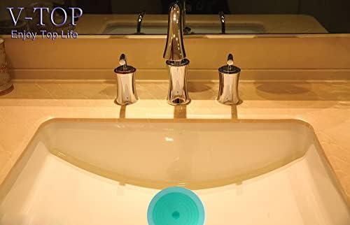V-TOP Tub Stopper 2 Pack, 6 inches Large Silicone Drain Plug Hair Stopper Flat Suction Cover for Kitchen Bathroom Gadgets and Accessories (Green Transparent) - Image 5