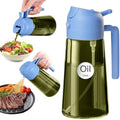 YARRAMATE 16oz/470ml Dark Green Oil Sprayer for Cooking with Stickers, Food-grade Premium 2 in 1 Olive Oil Dispenser Bottle for Kitchen Gadgets, Air Fryer, Salad, Frying, BBQ (SkyBlue) by YARRAMATE