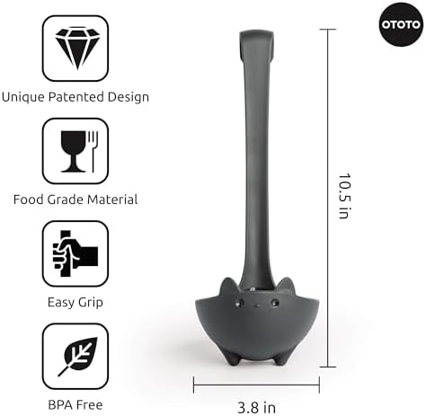 OTOTO Katie Cat Soup Ladle - Halloween Gifts Black Cat, Gothic Gifts, Gifts for Cat Lovers - Spooky Cat Gift, Cute Kitchen Accessories, Fun Gifts (Katie Cat, Black) - Image 5