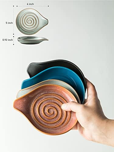 Spoon Rest, Large Ceramic Spoon Holder for Stove Top, Heat-Resistant Cooking Spoon Rest for Kitchen Counter Decor, 5 Inches (Gray) - Image 3